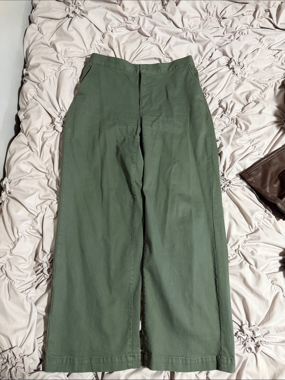 OAK + FORT Olive Green Straight-Leg Pants